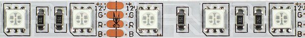 BERGE LED pásik - SMD 5050 - RGB - 5m - 60LED/m - 14,4 W/h - IP20 - s konektorom