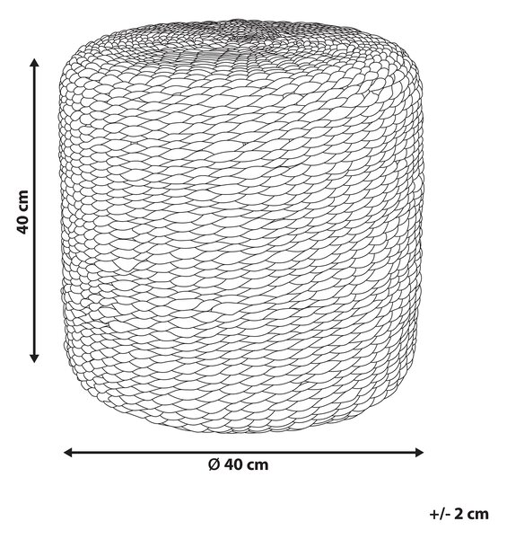 Puf prírodný svetlý z vodného hyacintu 40 cm polystyrénová výplň okrúhla taburetka v boho štýle