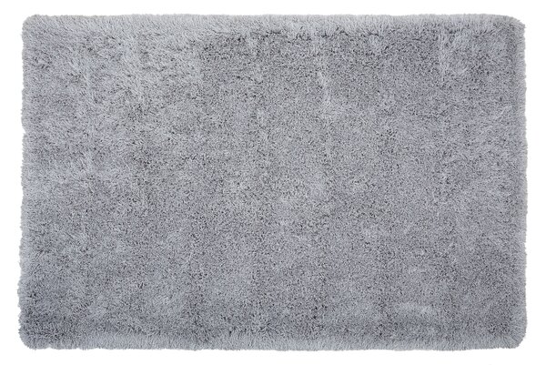 Shaggy koberec s vysokým vlasom sivý polyesterový 140 x 200 cm obdĺžnikový jednofarebný