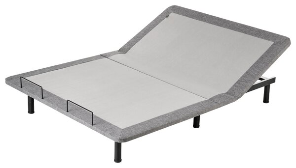 Elektricky nastaviteľný rošt postele sivý železo polyester 140 x 200 cm diaľkové ovládanie nastaviteľná výška nôh