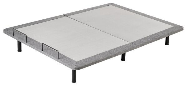 Elektricky nastaviteľný rošt postele sivý železo polyester 140 x 200 cm diaľkové ovládanie nastaviteľná výška nôh