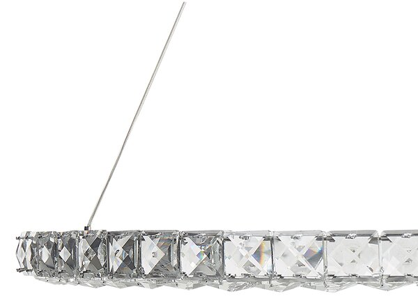 Závesná lampa strieborná krištáľová oceľová integrované LED svetlo okrúhle závesné svietidlo elegantný moderný dizajn