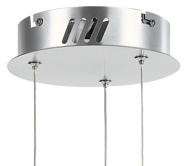 Závesná lampa strieborná krištáľová oceľová integrované LED svetlo okrúhle závesné svietidlo elegantný moderný dizajn