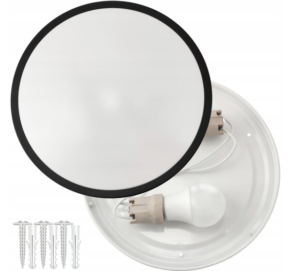 ECOLIGHT Okrúhly LED stropný panel - 2xE27 - čierny