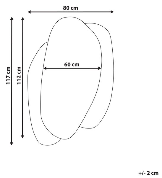 Nástenné zrkadlo biele mramorový efekt 80 x 117 cm oválne na stenu moderný štýl