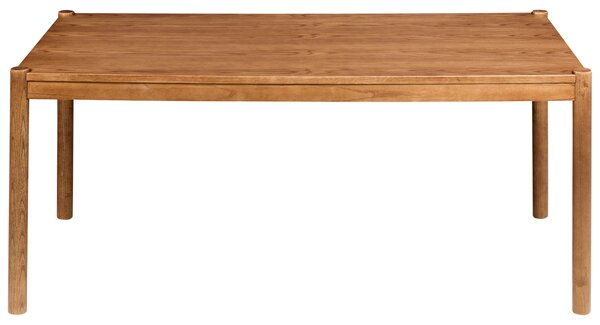 Jedálenský stôl dyha tmavý dub MDF nohy z brestového dreva 180 x 90 cm obdĺžniková dyhovaná doska tradičný štýl jedáleň kuchyňa