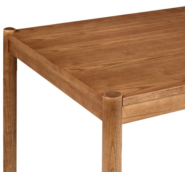 Jedálenský stôl dyha tmavý dub MDF nohy z brestového dreva 180 x 90 cm obdĺžniková dyhovaná doska tradičný štýl jedáleň kuchyňa