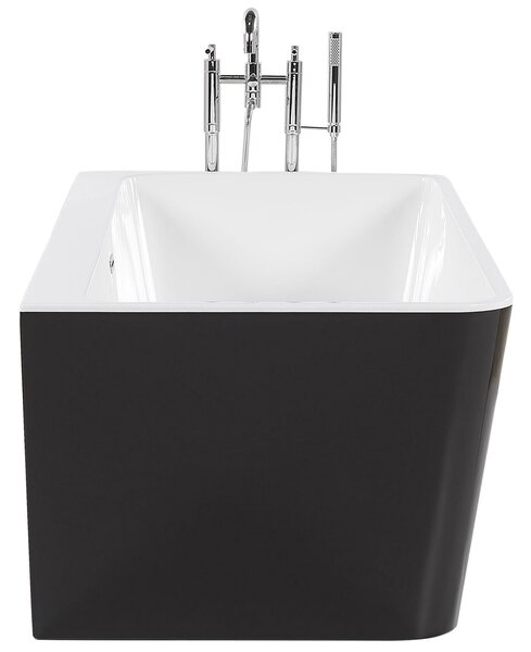 Vaňa čierna sanitárny akrylát 170 x 80 cm oválna pre jednu osobu minimalistický dizajn