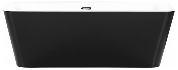 Vaňa čierna sanitárny akrylát 170 x 80 cm oválna pre jednu osobu minimalistický dizajn