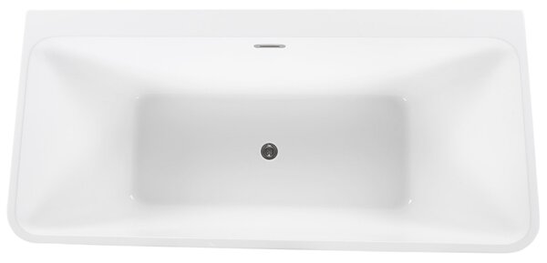 Vaňa čierna sanitárny akrylát 170 x 80 cm oválna pre jednu osobu minimalistický dizajn