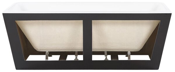 Vaňa čierna sanitárny akrylát 170 x 80 cm oválna pre jednu osobu minimalistický dizajn