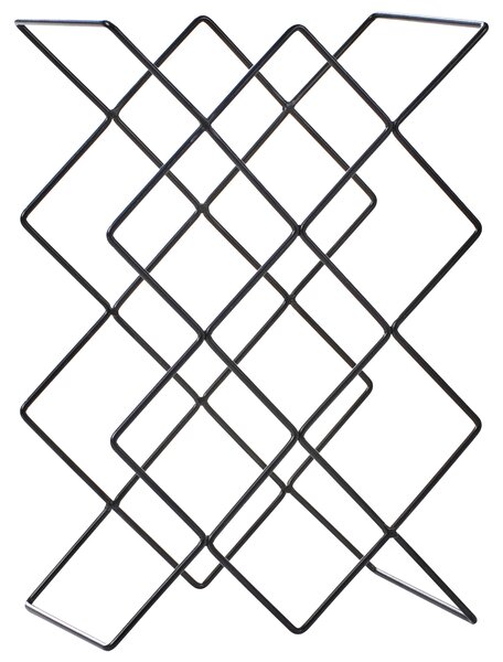 Stojan na víno čierny železo kov 38 x 26 x 17 cm na fľaše moderný industriálny štýl kuchyňa dekorácie