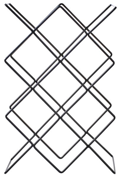 Stojan na víno čierny železo kov 38 x 26 x 17 cm na fľaše moderný industriálny štýl kuchyňa dekorácie
