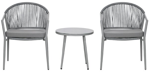 Outsunny Rattan Bistroset – záhradná súprava so 2 kreslami a konferenčným stolíkom