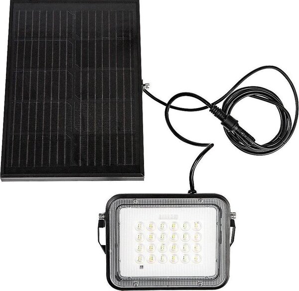Rabalux Čierny fasádny solárny LED reflektor Melk 6,5W IP65 CCT s DO 77141