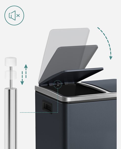 SONGMICS Odpadkový kôš na triedený odpad Bins 30 L antracit