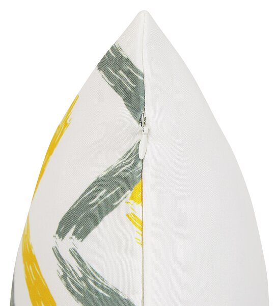 Sada 2 záhradných vankúšov viacfarebná polyester 45 x 45 cm štvorcový tvar geometrický vzor chevron odolnosť voči UV moderný štýl exteriér