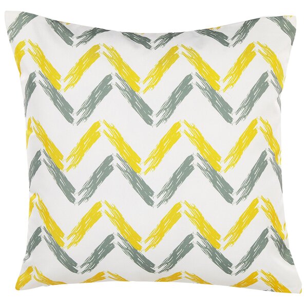 Sada 2 záhradných vankúšov viacfarebná polyester 45 x 45 cm štvorcový tvar geometrický vzor chevron odolnosť voči UV moderný štýl exteriér