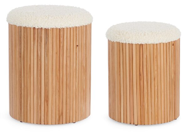 2SET NEDA biely taburet s úložným priestorom