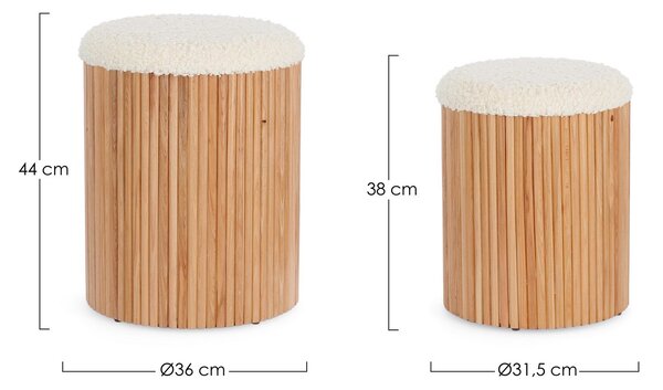 2SET NEDA biely taburet s úložným priestorom