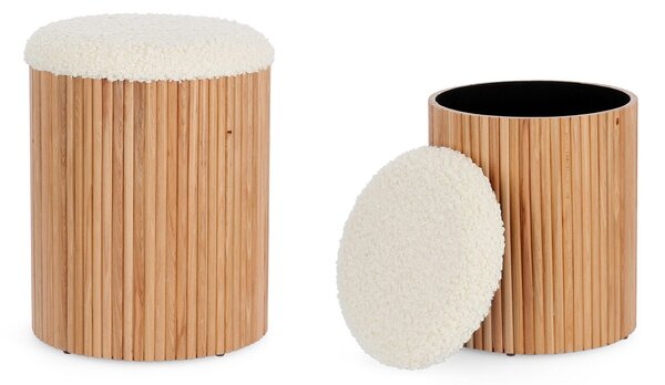 2SET NEDA biely taburet s úložným priestorom
