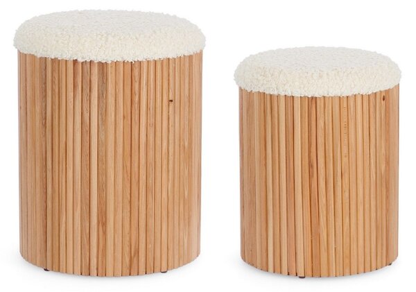 2SET NEDA biely taburet s úložným priestorom