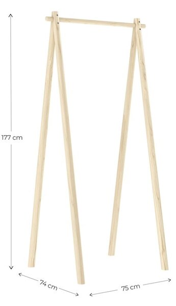 Hnedý stojan na oblečenie z borovicového dreva Hongi - Karup Design