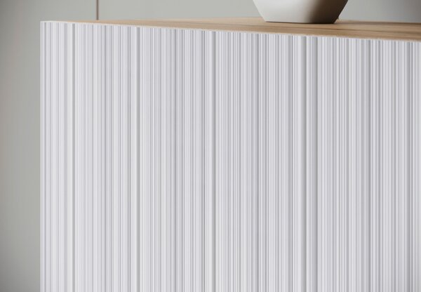 VYSOKÁ KOMODA, biela, dub artisan, 120/130/39 cm Livetastic - Online Only obývacie izby, Online Only