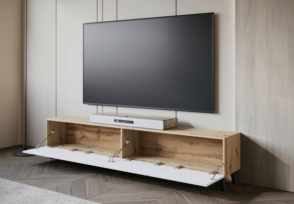 NÍZKA KOMODA, biela, dub artisan, 190/39/32 cm Livetastic - TV nábytok, Online Only