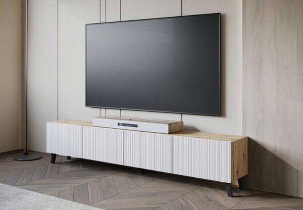 NÍZKA KOMODA, biela, dub artisan, 190/39/32 cm Livetastic - TV nábytok, Online Only