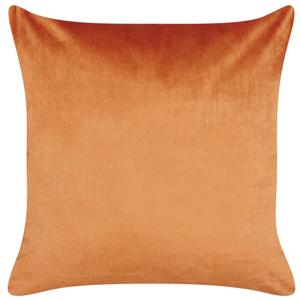 Sada 2 dekoratívnych vankúšov oranžová 45 x 45 cm zlatý vyšívaný vzor motív tváre glamour elegantné bytové doplnky