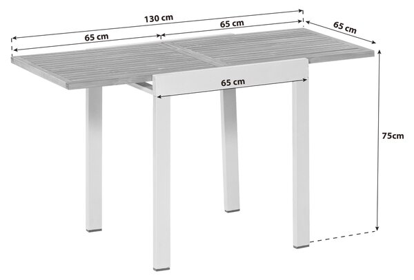 STÔL NA BALKÓN, drevo, kov, 65-130/75/65 cm Gardenson - Online Only záhrada, Online Only