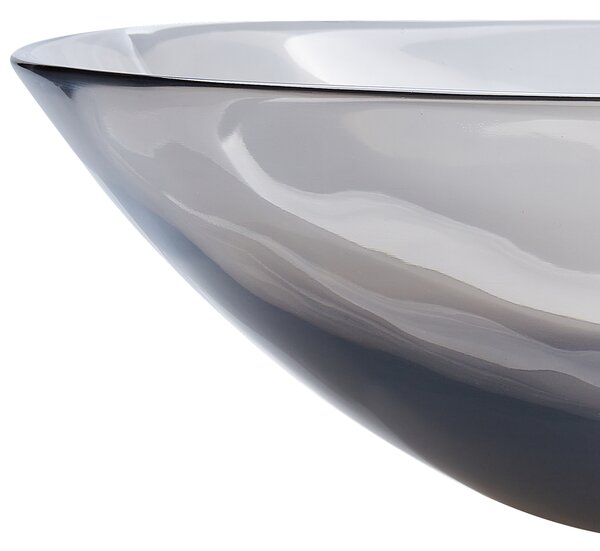 Umývadlo na dosku čierne priehľadné z materiálu solid surface 54 x 36 cm moderná kúpeľňa