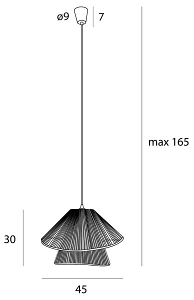 MAXLIGHT P0580 - Luster na lanku AMALFI 1xE27/15W/230V pr. 45 cm čierna