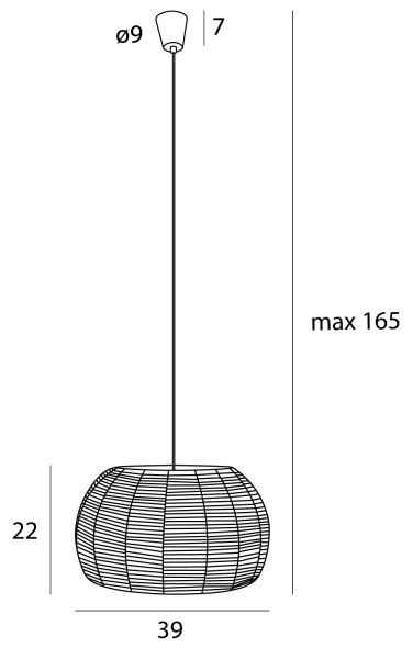 MAXLIGHT P0583 - Luster na lanku PRASLIN 1xE27/15W/230V pr. 39 cm béžová
