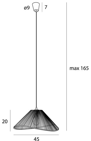 MAXLIGHT P0579 - Luster na lanku AMALFI 1xE27/15W/230V pr. 45 cm čierna