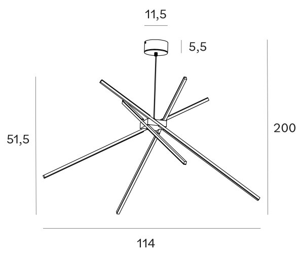 MAXLIGHT P0412 - LED Luster na lanku SPIDER LED/33W/230V čierna