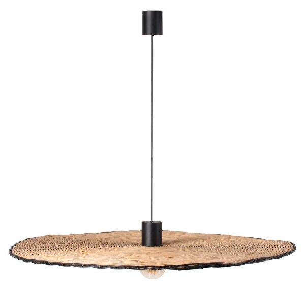 FARO 68590-70 - Luster na lanku COSTAS 1xE27/15W/230V pr. 100 cm čierna/ratan