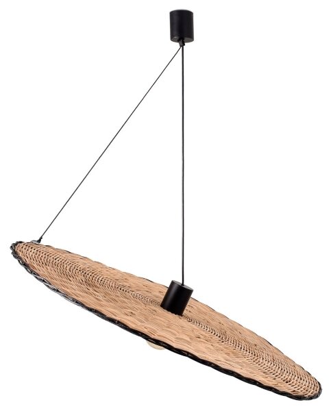 FARO 68590-70 - Luster na lanku COSTAS 1xE27/15W/230V pr. 100 cm čierna/ratan