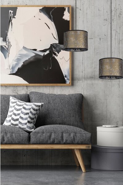 Luster na lanku REZO 3xE27/60W/230V zlatá/tyrkysová