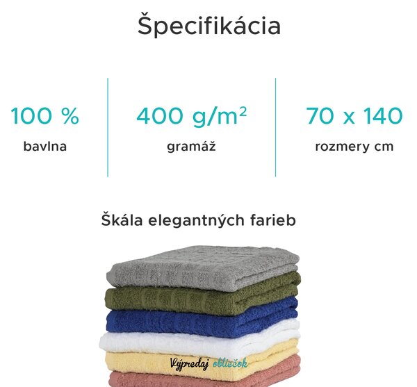 Osuška SOFT biela 70 x 140 cm, 100% bavlna
