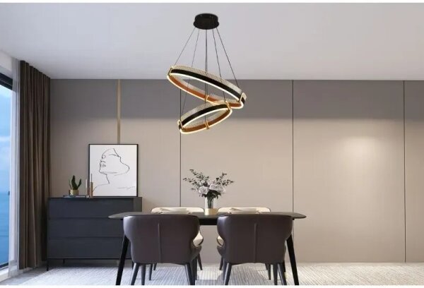 LED Stmievateľný luster na lanku LED/140W/230V 3000-6500K + diaľkové ovládanie