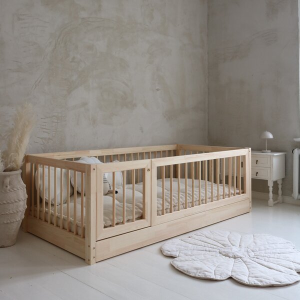 Raj posteli Detská posteľ SAFE PRZ 200x100 cm, 200x120 cm prírodná