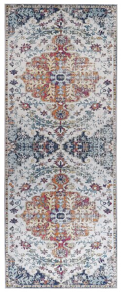 Koberec viacfarebný polyester 80 x 200 cm s orientálnym vzorom behúň moderná kuchyňa chodba