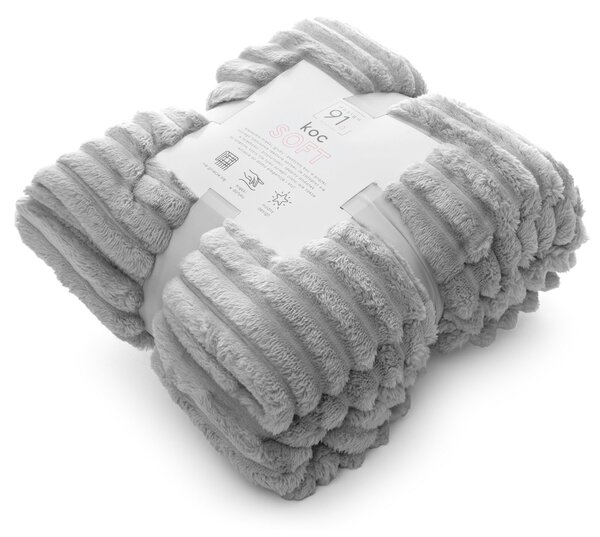 DEKA Z MIKROFLANELU SOFT 70X160 CM STRIEBORNÁ