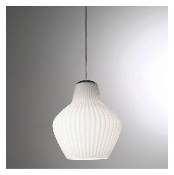 SIRU - Luster na lanku LONDON 1xE27/60W/230V biela/lesklý chróm benátske sklo