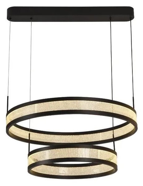 LED Stmievateľný luster na lanku LED/70W/230V čierna + diaľkové ovládanie