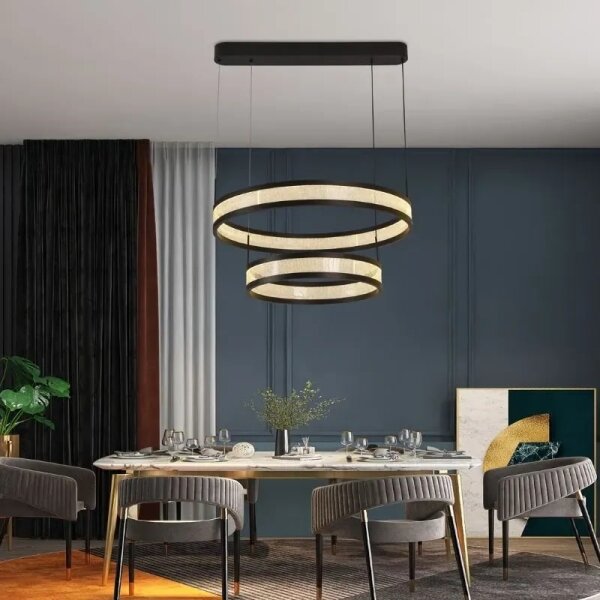 LED Stmievateľný luster na lanku LED/70W/230V čierna + diaľkové ovládanie