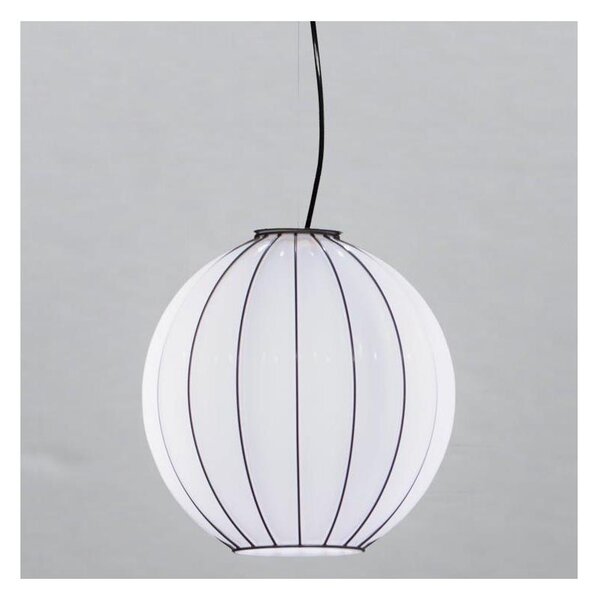 SIRU - Luster na lanku SFERA 1xE27/60W/230V pr. 32 cm čierna/biela benátske sklo