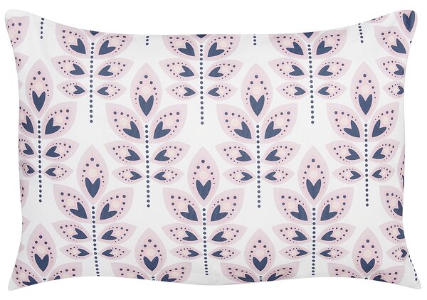 Sada 2 záhradných vankúšov krémová biela polyester 40 x 60 cm obdĺžniková vzor listov s motívom moderný dizajn dekoračný vankúš